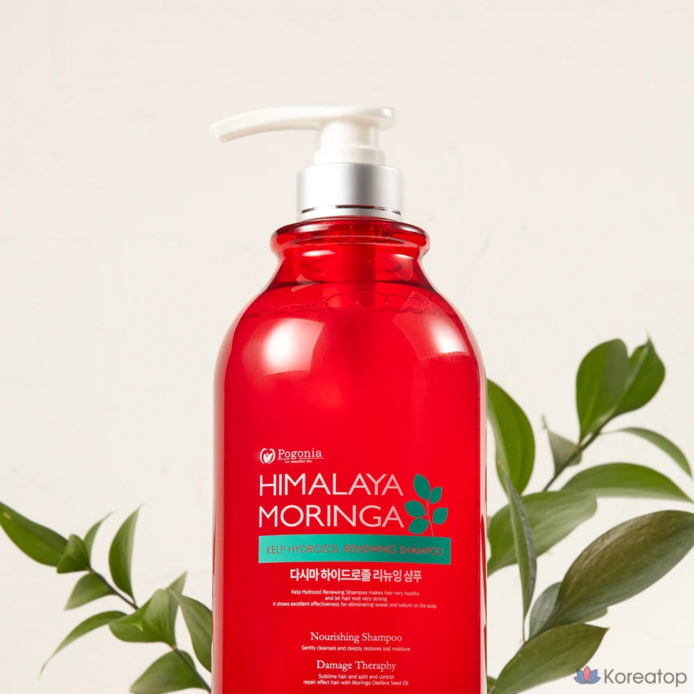 Шампунь Pogonia Himalaya Moringa Kelp Hydrozole Renewing, аромат розы, 1 л, 1 шт.
