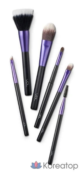 Кисть для лица VDL Duo Fiber Face Brush, Violet + Black, 1 шт.