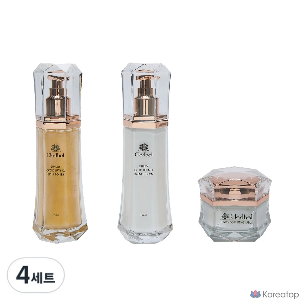 Набор для ухода Cledbel Luxury Gold Lifting Basic Full Set (Toner + Lotion + Cream), 4 шт.