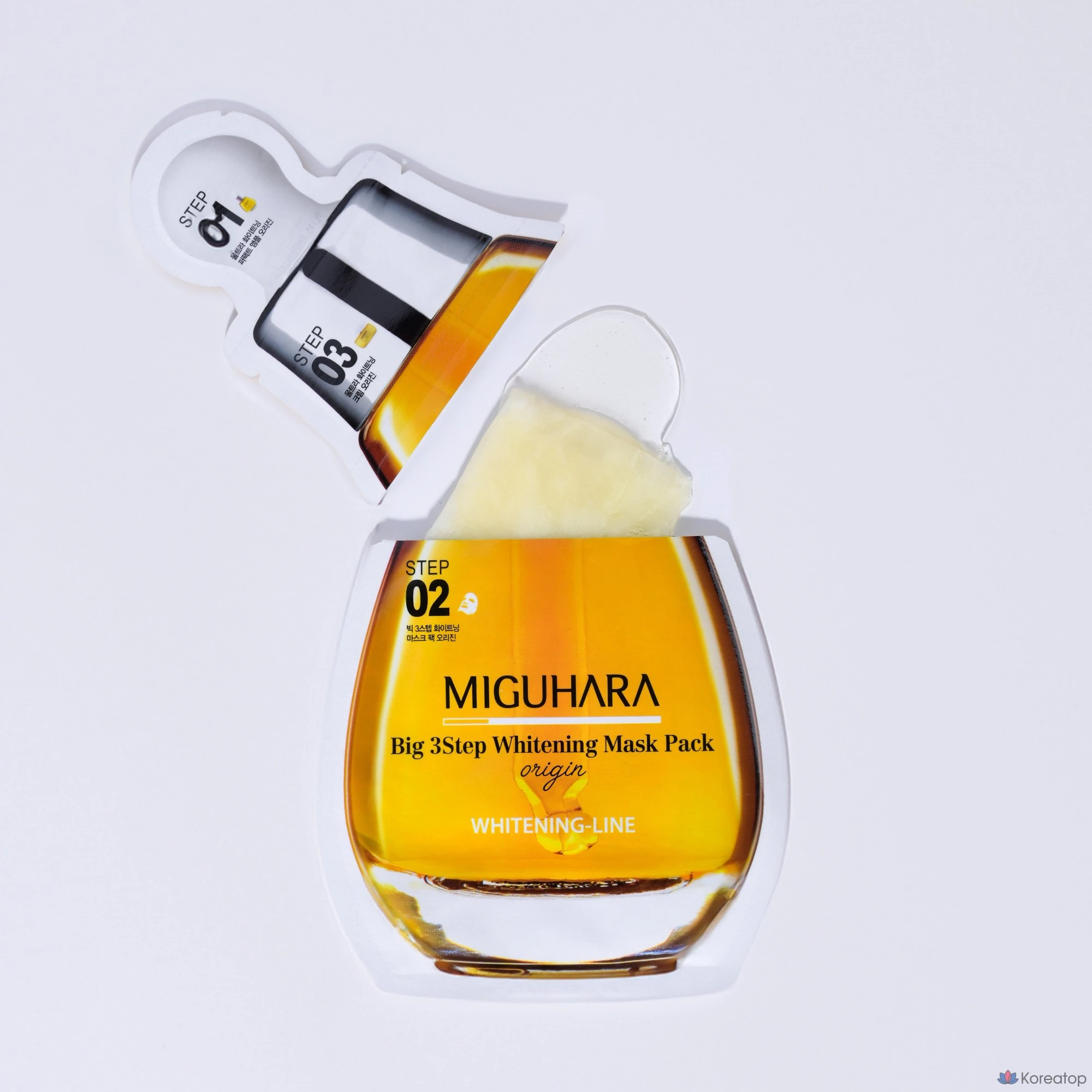 Тканевая маска для лица Miguhara Big 3 Step Whitening Mask, 20 шт., фото 3