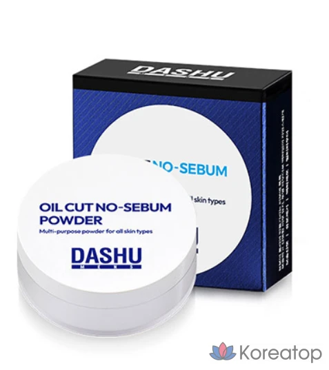 Пудра для лица DASHU Men's Oil Cut No Sebum Powder, оттенок White, 5 г, 1 шт.