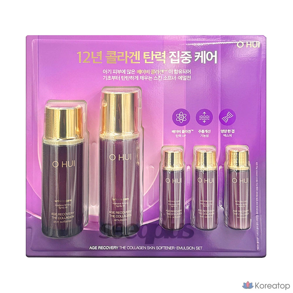 Набор для ухода Ohui Age Recovery Basic Cosmetics Lady Set (Skin Softener 100 мл + 20 мл x2 + Collagen Emulsion 100 мл + 20 мл), 1 шт.