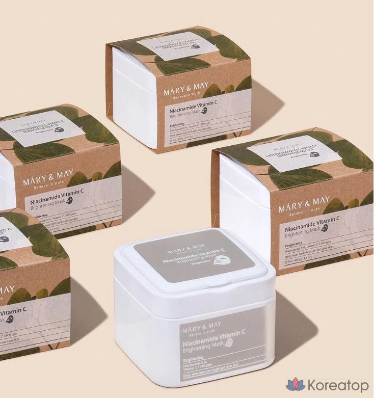 Тканевая маска для лица Mary&May Niacinamide Vitamin C Brightening Mask, 150 шт., фото 4