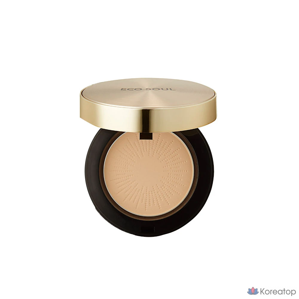 Пудра-компакт The Saem Eco Soul Luxury Gold Pact, оттенок 23 Natural Beige, 9 г, 1 шт.