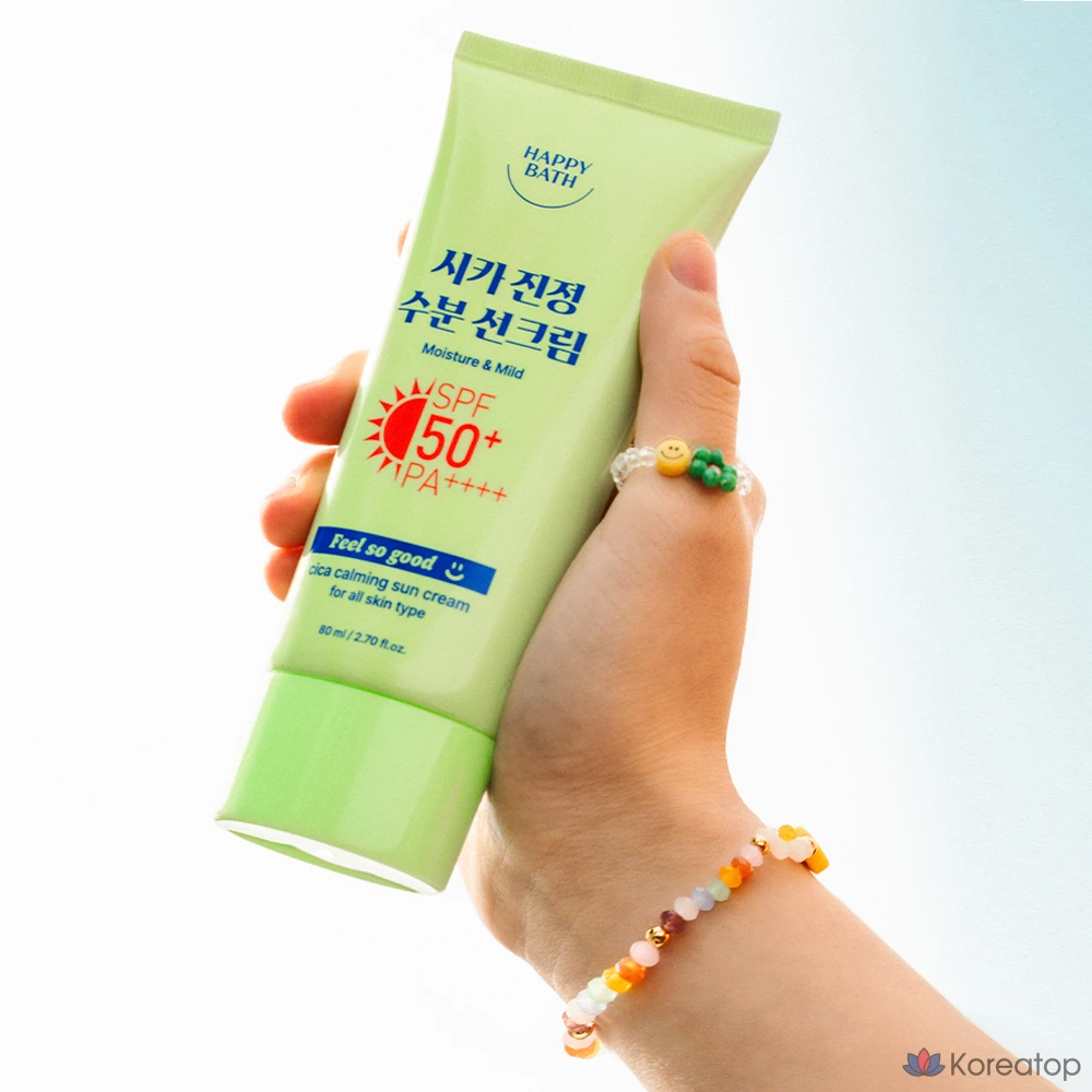 Солнцезащитный крем Happy Bath Feel So Good Cica Soothing Moisture Sun Cream SPF50+ PA++++, 80 мл, 1 шт.