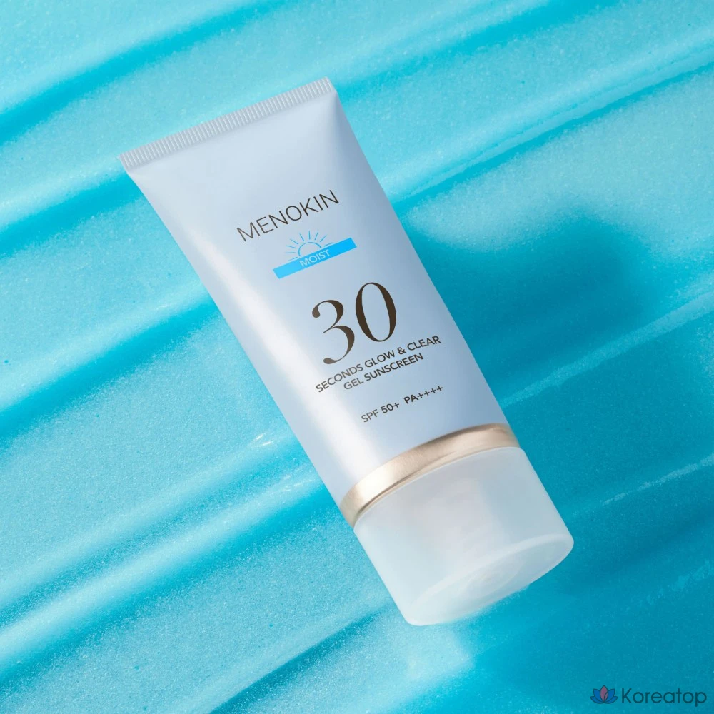 Солнцезащитный крем Menokin 30-Second Glow & Clear Gel Sunscreen Moist SPF50+ PA++++, 50 мл, 1 шт.