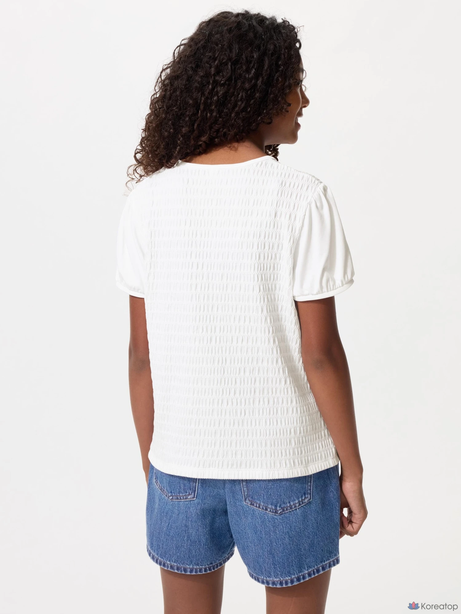 Футболка детская Uniqlo Puff Sleeve T-Shirt (Shirring)