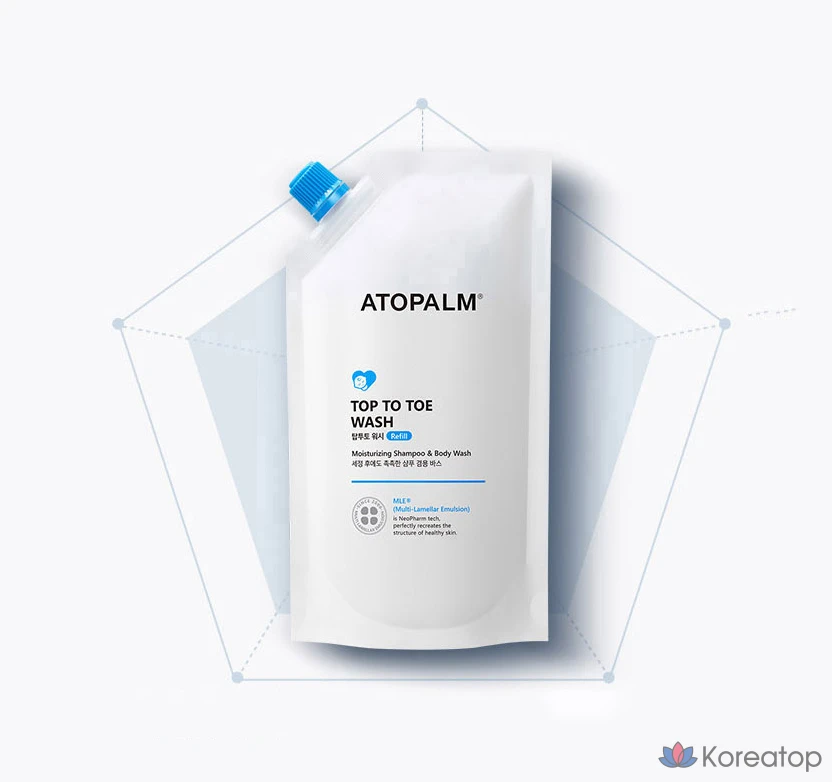 Очищающее средство для тела и волос Atopalm Top-to-Toe Wash Refill, 400 мл, 1 шт., фото 2