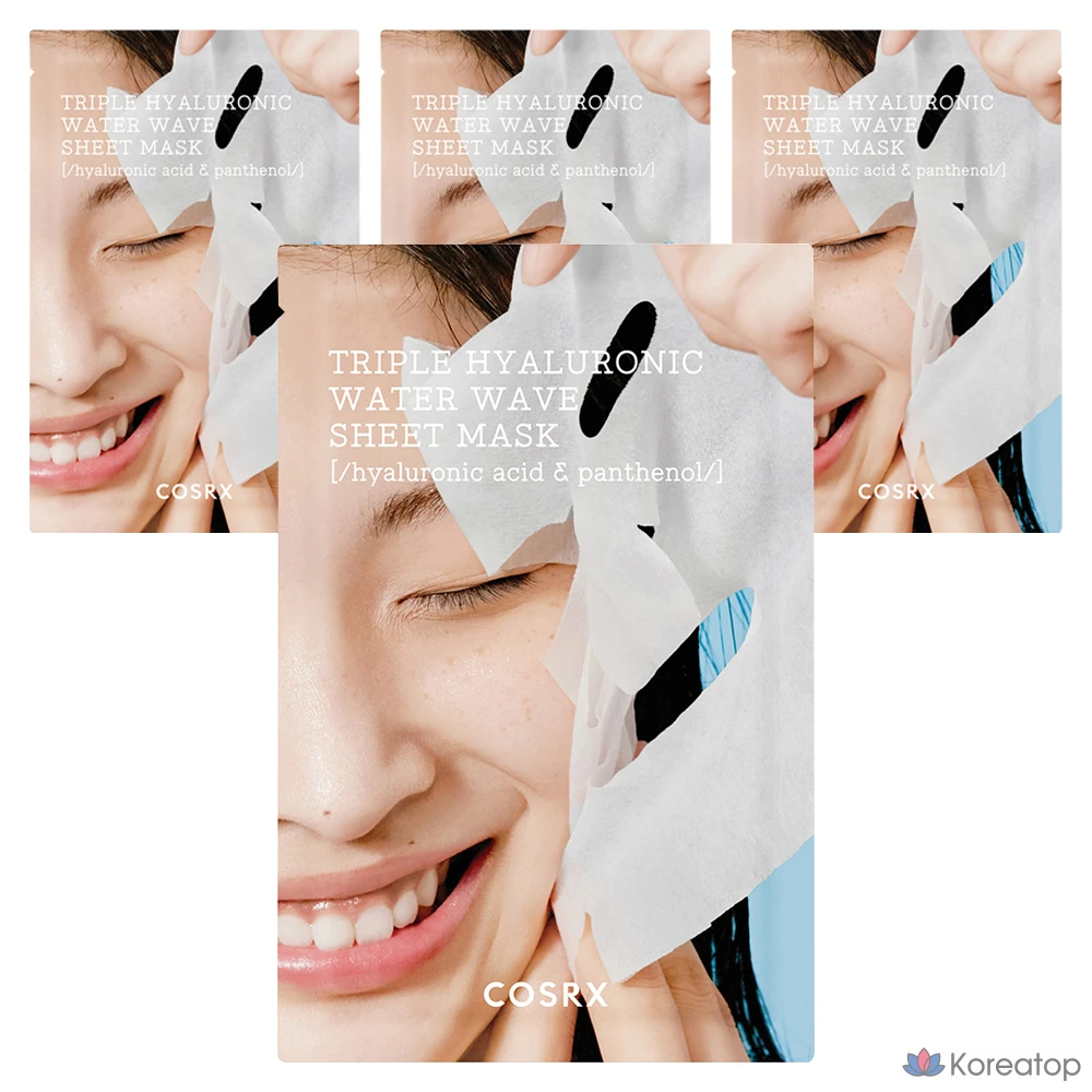 Тканевая маска для лица COSRX Hydrium Triple Hyaluronic Water Wave Sheet Mask, 4 шт.