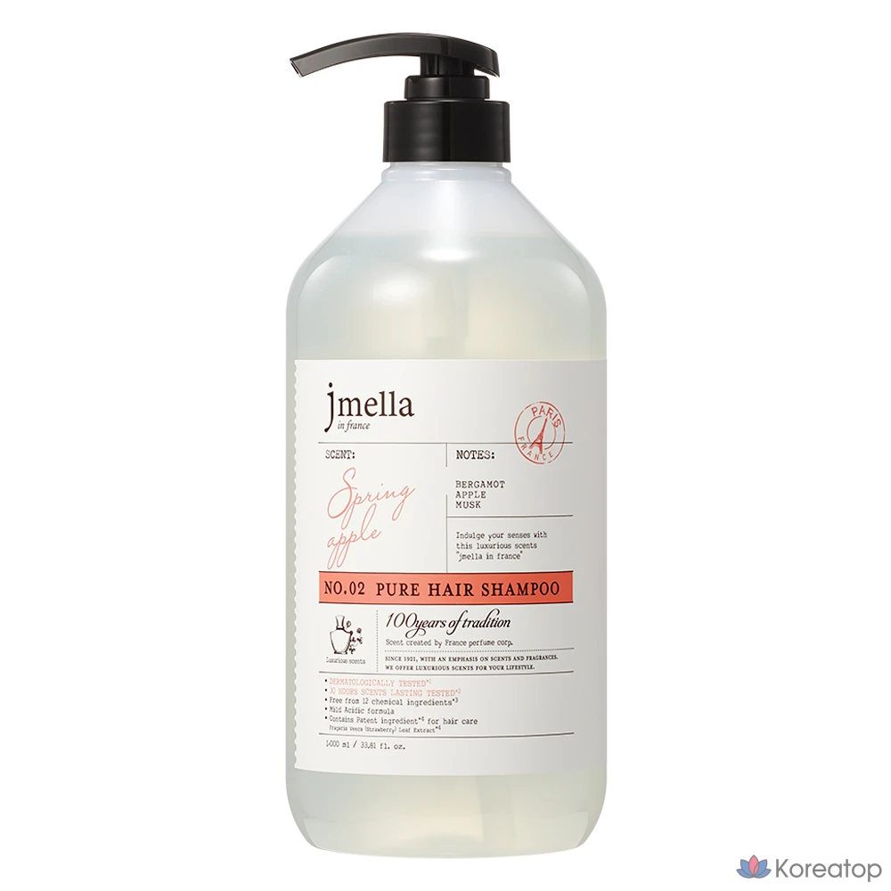 Шампунь-парфюм для волос Jmella In France Pure Spring Apple Hair Perfume Shampoo Floral Apple, 1 л, 1 шт.