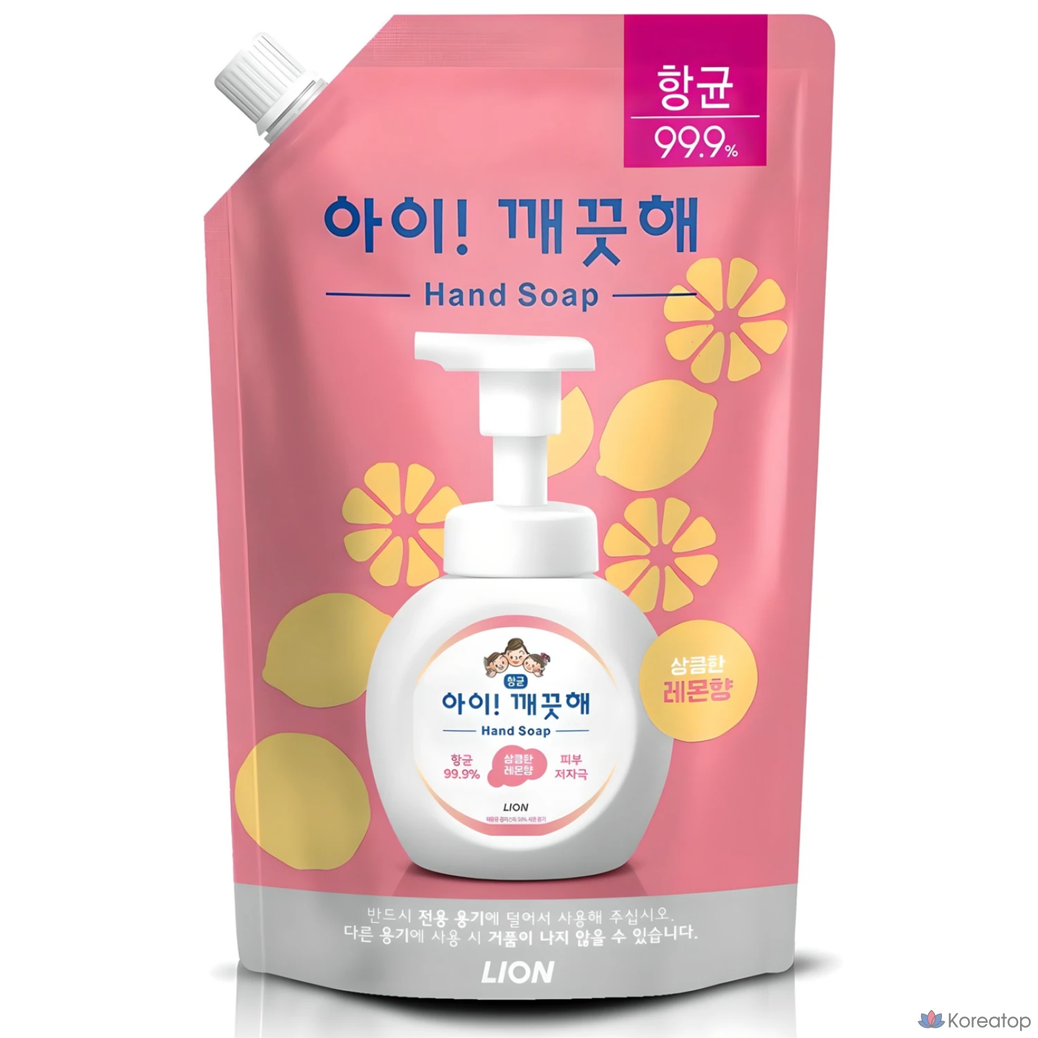 Жидкое мыло для рук Lion Antibacterial Foam Hand Soap Refill Lemon, 600 мл, 1 шт.