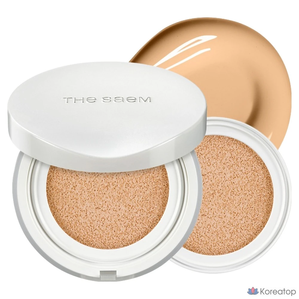 Кушон The Saem Skin Perfection Glutathione Toning Cushion, оттенок 23W Rich Beige, 12 г + 12 г, 1 шт.