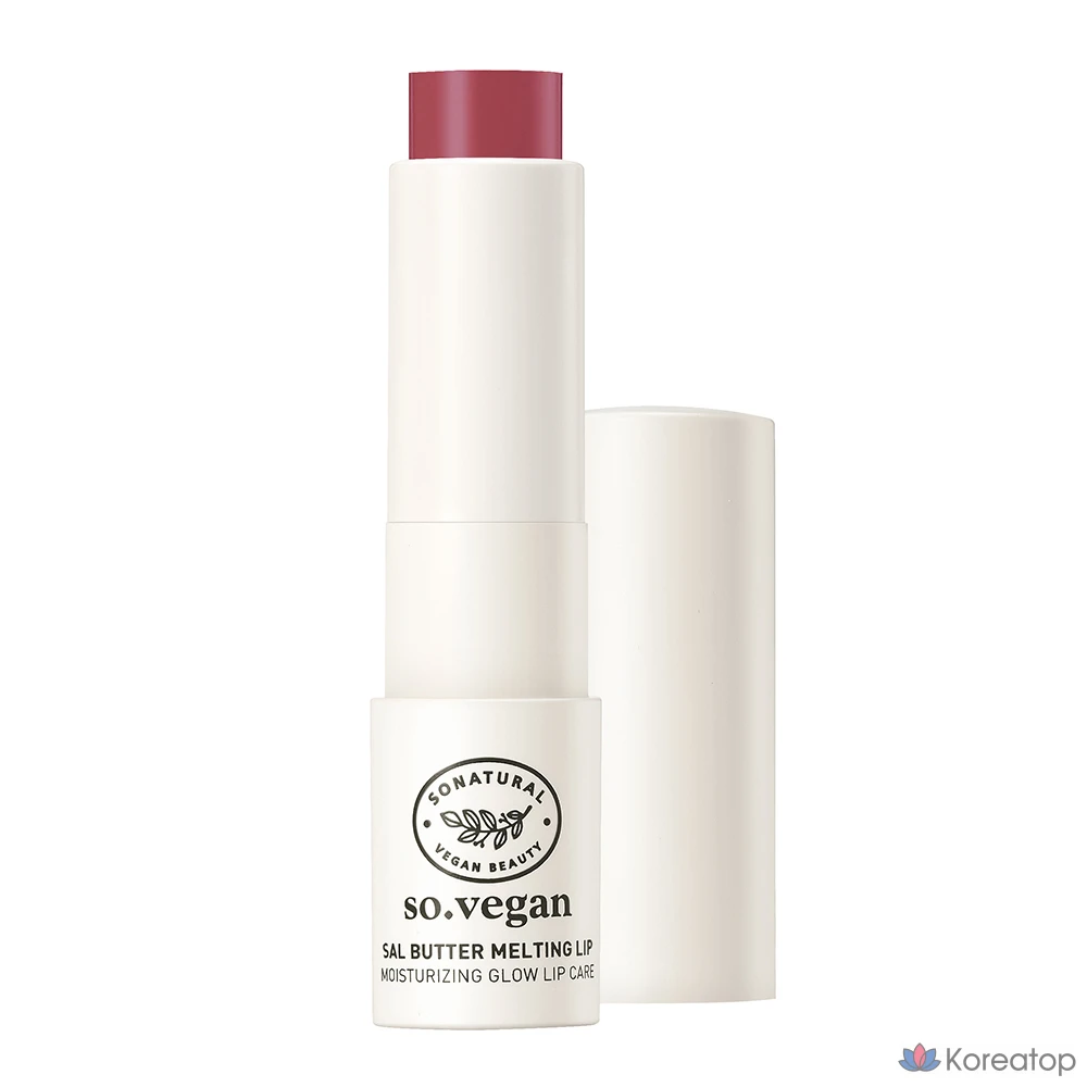 Бальзам для губ So Natural So Vegan Sal Butter Melting Lip Balm, оттенок 04 Clear Pig, 3.8 г, 1 шт.