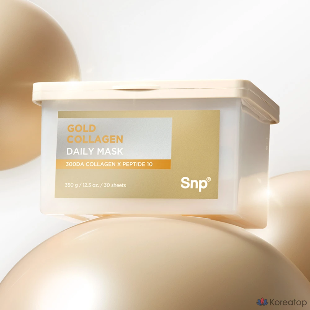 Тканевая маска для лица SNP Gold Collagen Daily Mask Pack, 350 г, 30 шт., фото 6