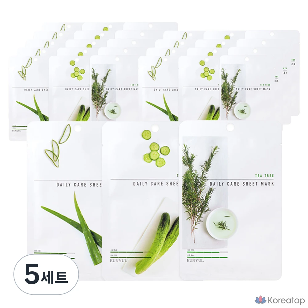 Набор тканевых масок для лица Eunyul Daily Care Sheet Mask (Aloe + Cucumber + Tea Tree), 30 шт.