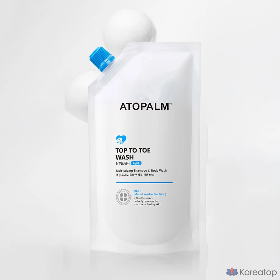 Очищающее средство для тела и волос Atopalm Top-to-Toe Wash Refill, 400 мл, 1 шт., фото 3