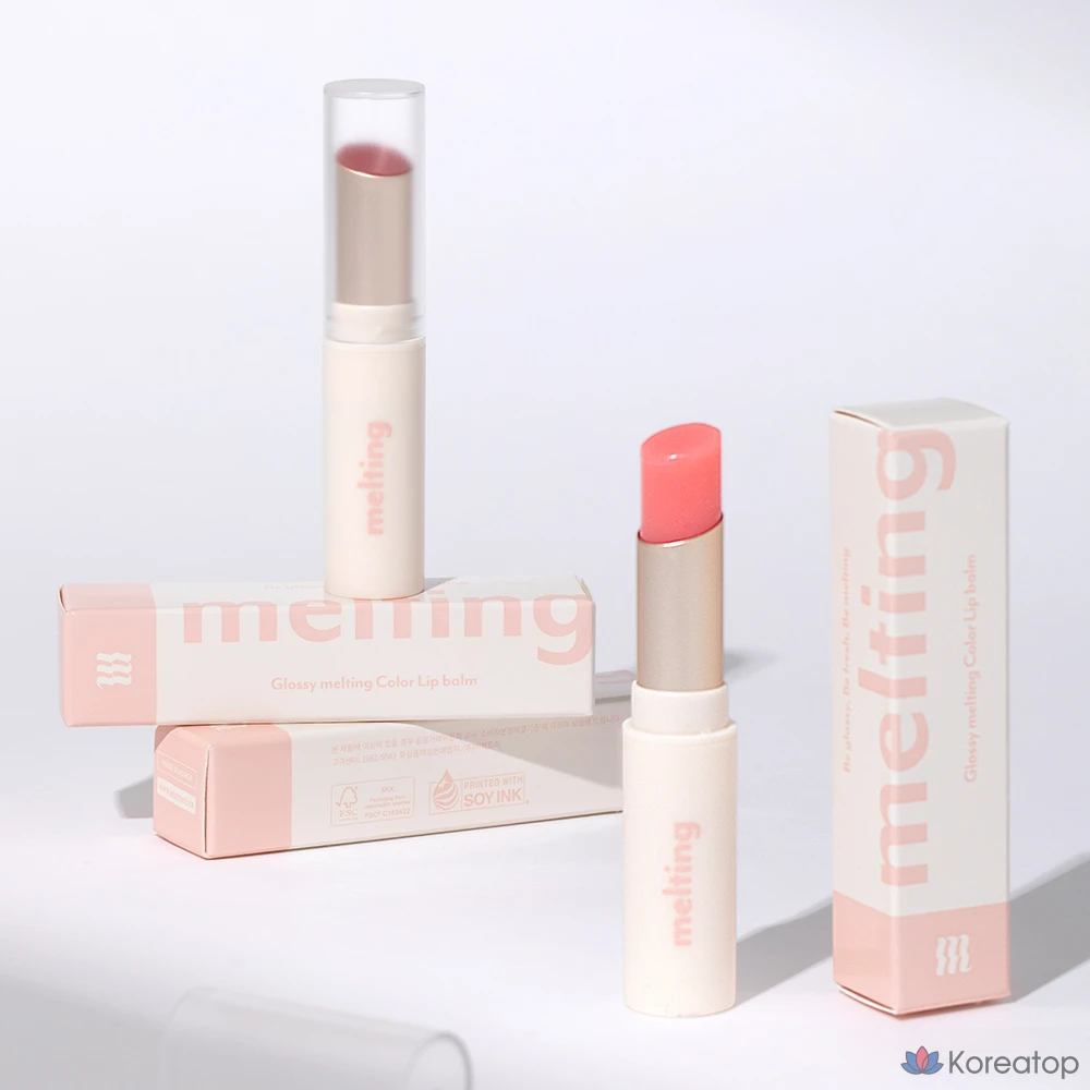 Тинт-бальзам для губ MERZY Glossy Melting Tinted Color Lip Balm, оттенок GL1 High Key Pink, 4 г, 1 шт., фото 8