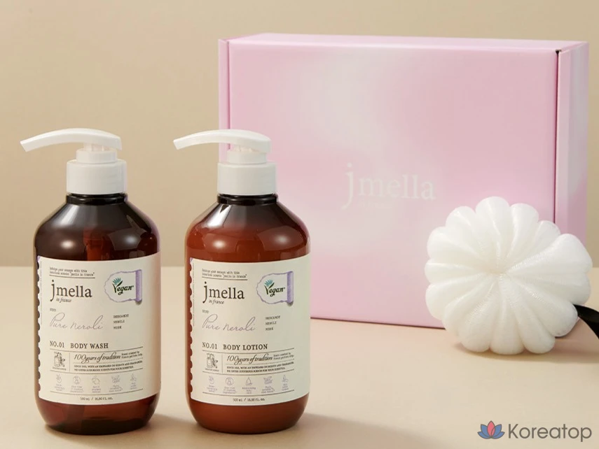 Набор для ухода Jmella In France Pure Neroli Vegan Body Wash + Body Lotion + Shower Ball Gift Set, 4 шт., фото 2