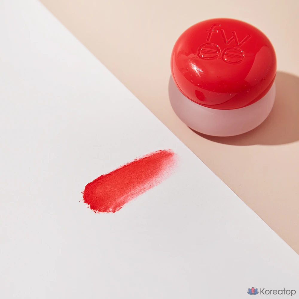 Тинт для губ и щек fwee Lip & Cheek Blurry Pudding Pot, оттенок RD01 D-Day, 5 г, 1 шт., фото 6