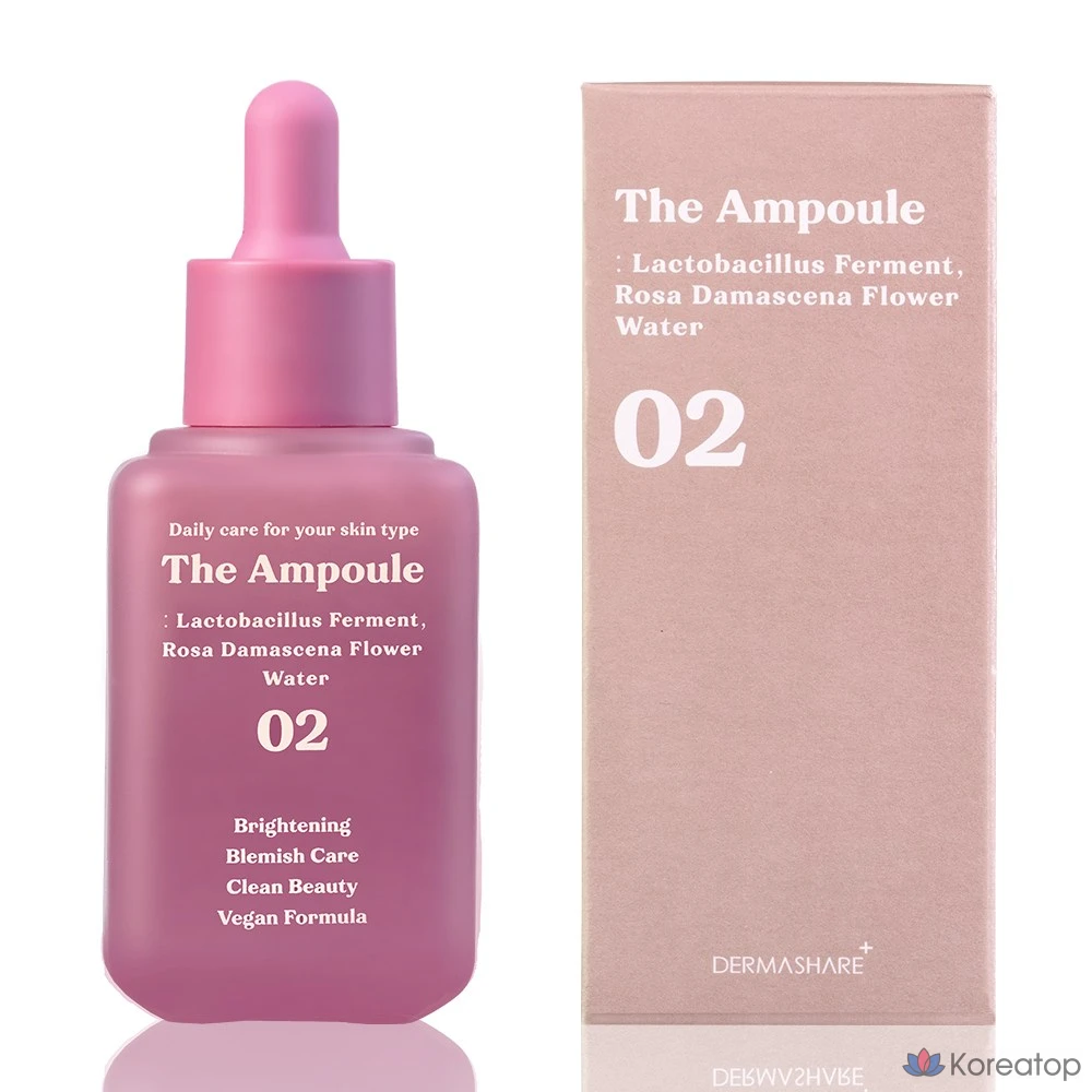 Сыворотка Dermashare The Ampoule Vegan Lactobacillus Damask Rose Flower Water, 60 мл, 1 шт.