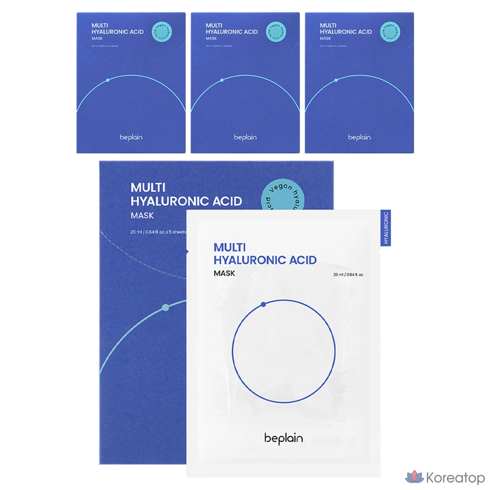 Тканевая маска для лица Beplain Multi Hyaluronic Acid Mask, 25 мл, 20 шт.