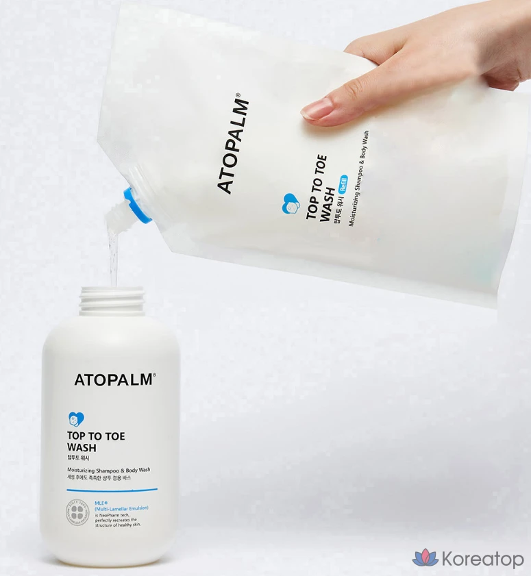 Очищающее средство для тела и волос Atopalm Top-to-Toe Wash Refill, 400 мл, 1 шт., фото 4