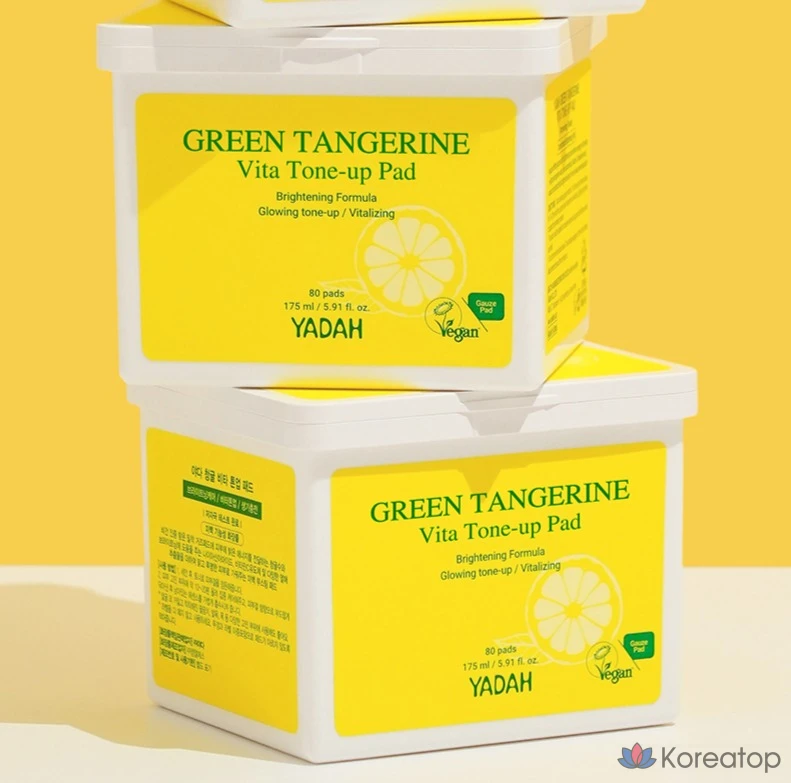 Тонер-пэды Yadah Green Tangerine Vita Tone Up Pad, 175 мл, 80 шт.