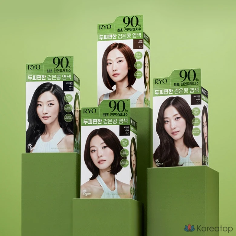 Краска для волос Ryo Scalp Care Black Bean, оттенок 5.0 Ash Brown, 120 г, 1 шт.