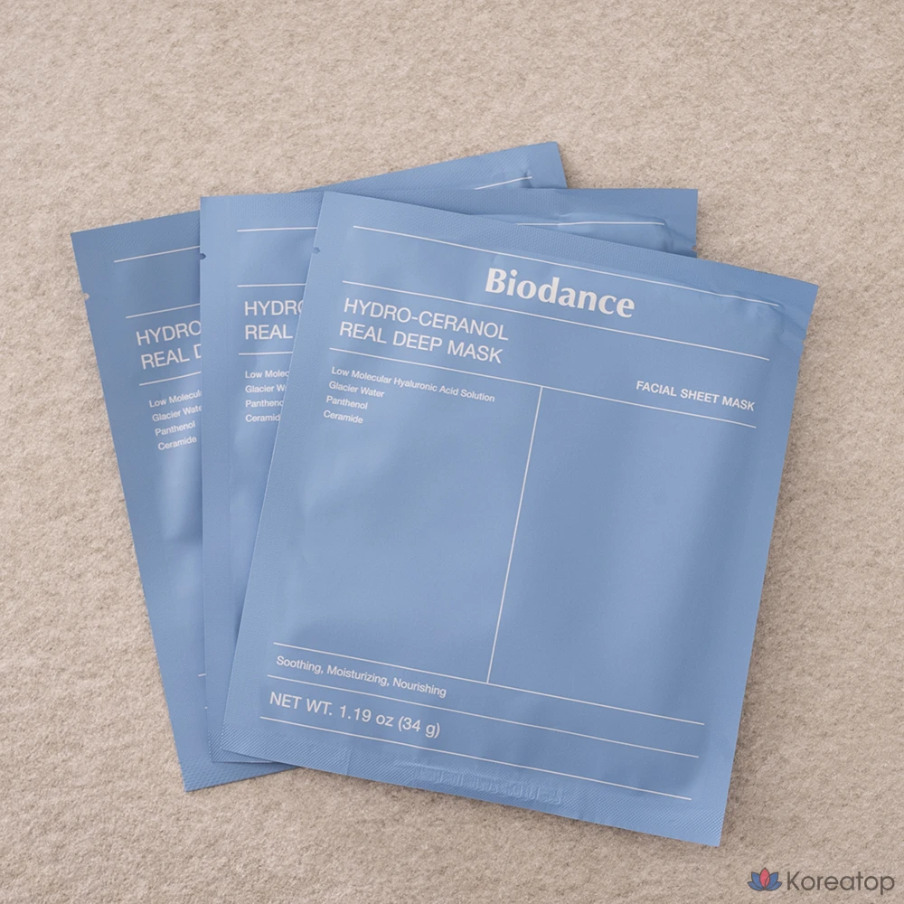 Тканевая маска для лица Biodance Hydro Cera-Nol Real Deep Mask, 3 шт.