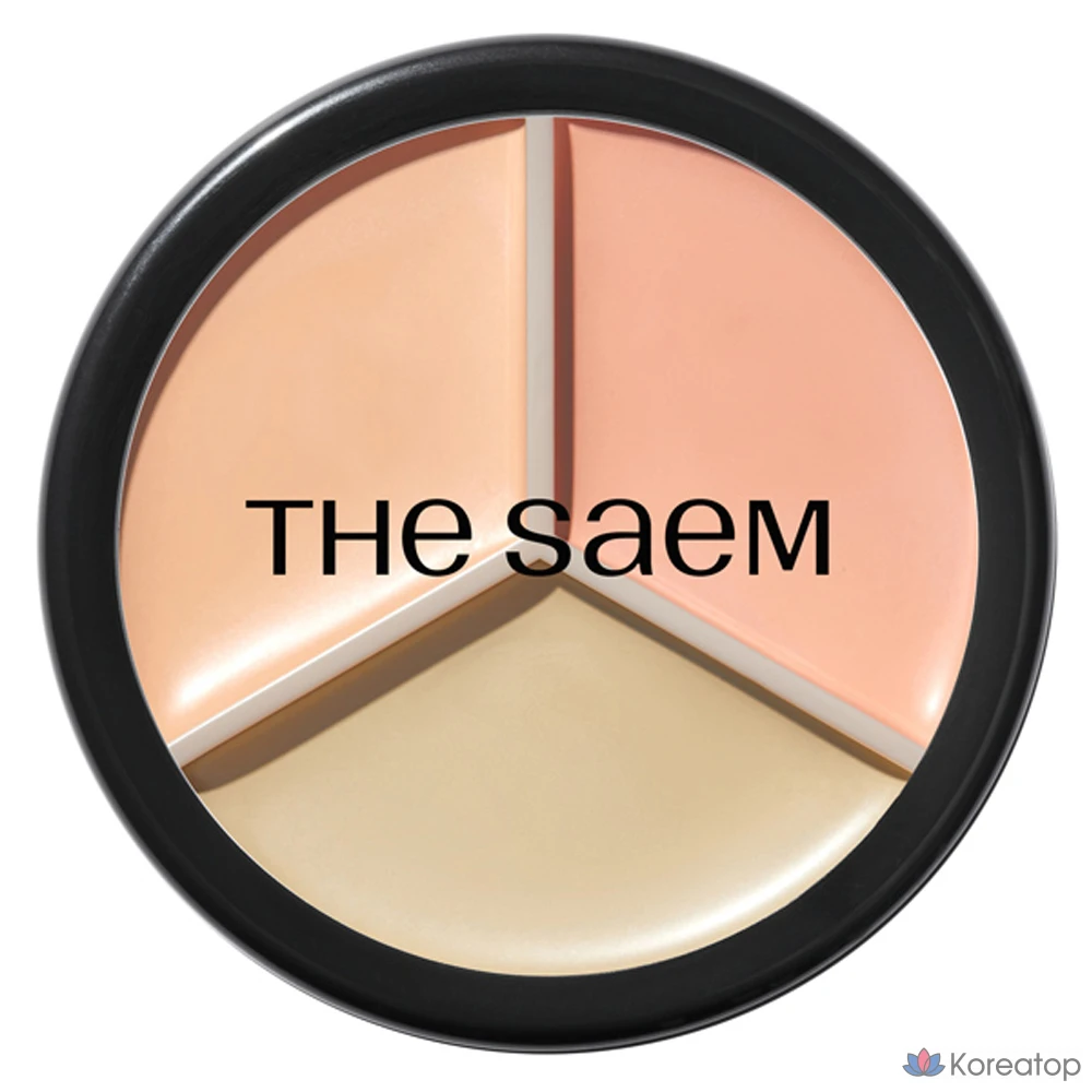 Консилер The Saem Cover Perfection Triple Pot Concealer, оттенок 03 Correct Up Beige, 13.5 г, 1 шт.