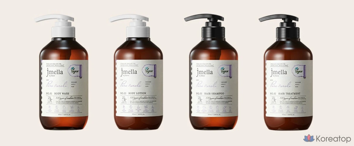 Набор для ухода Jmella In France Pure Neroli Vegan Body Wash + Body Lotion + Shower Ball Gift Set, 4 шт., фото 4