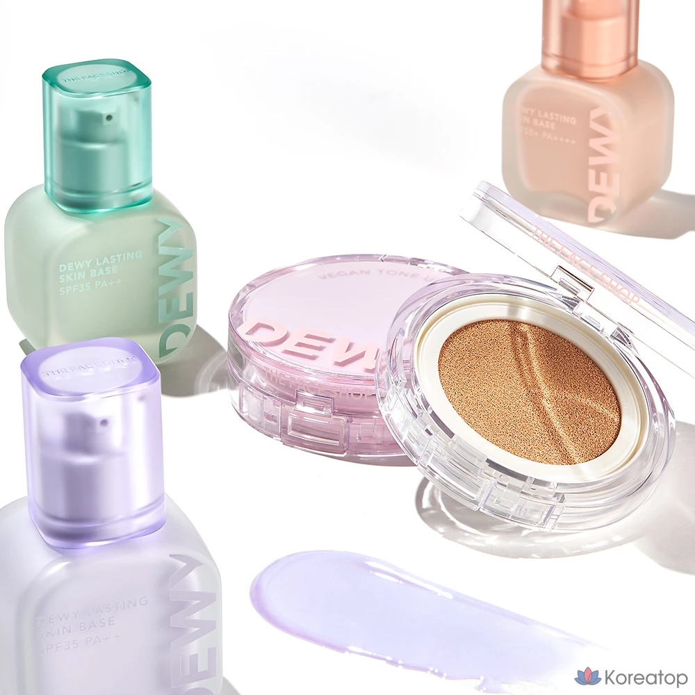 Тонер The Face Shop Dewy Lasting Skin Base, оттенок 02 Purple, 35 мл, 1 шт., фото 4