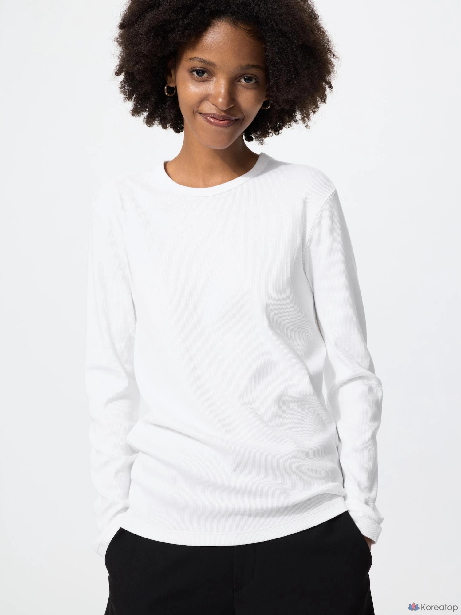 Футболка с длинным рукавом Uniqlo Soft Rib T