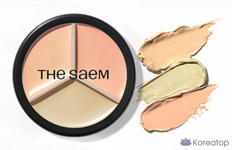 Консилер The Saem Cover Perfection Triple Pot Concealer, оттенок 03 Correct Up Beige, 13.5 г, 1 шт., фото 2