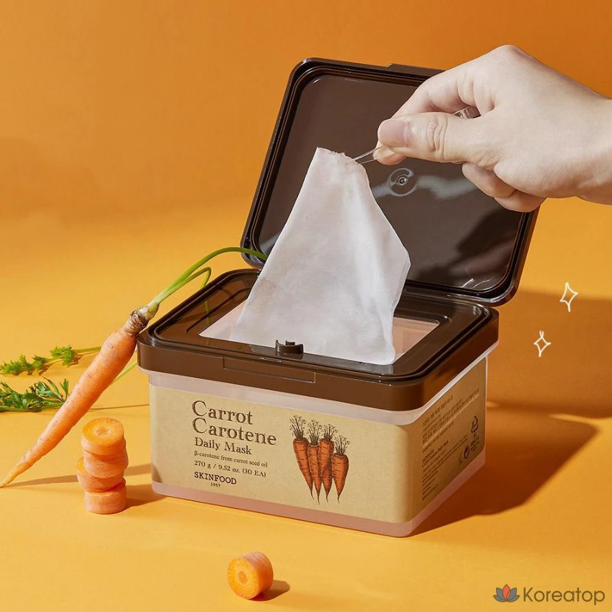 Тканевая маска для лица Skinfood Carrot Carotin Daily Mask, 120 шт., фото 3
