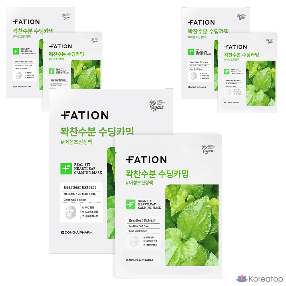Тканевая маска для лица FATION Real Fit Heartleaf Calming Mask, 23 мл, 15 шт.