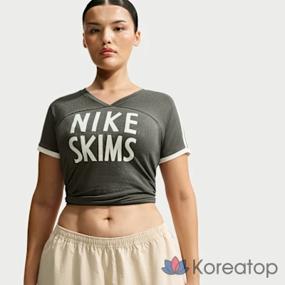 Топ женский Nike Skims Stretch Knit V-Neck Short Sleeve Top, фото 7