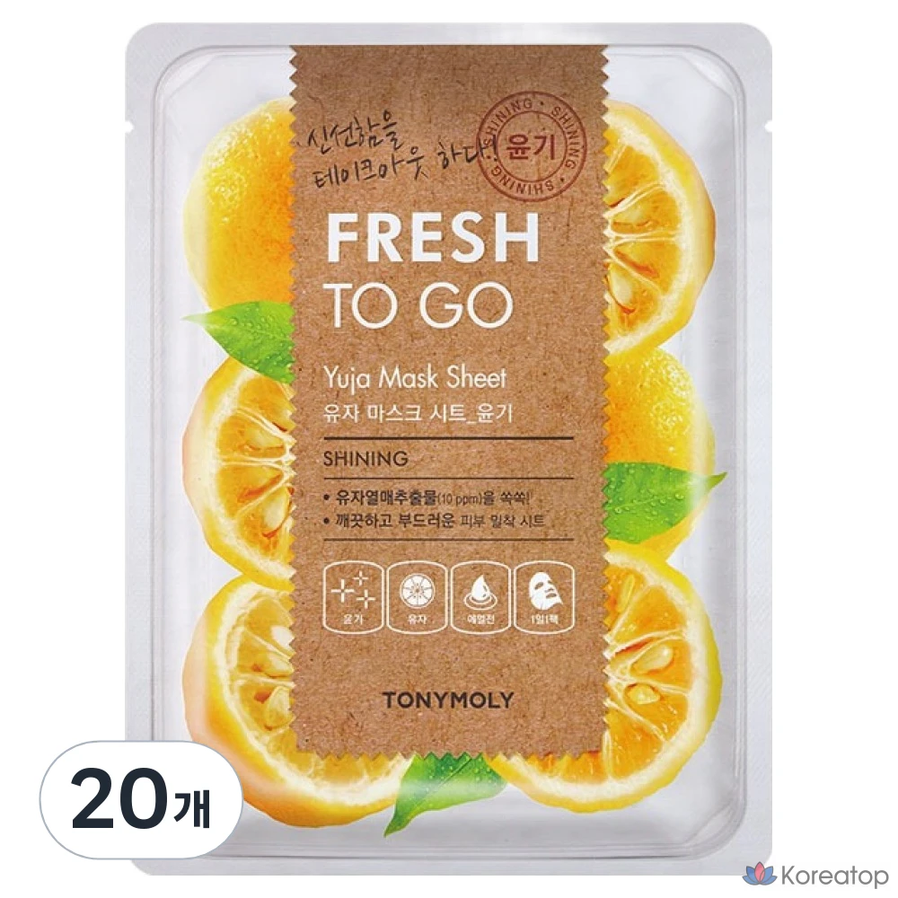 Тканевая маска для лица Tony Moly Fresh To Go Mask Sheet Yuja, 20 шт.