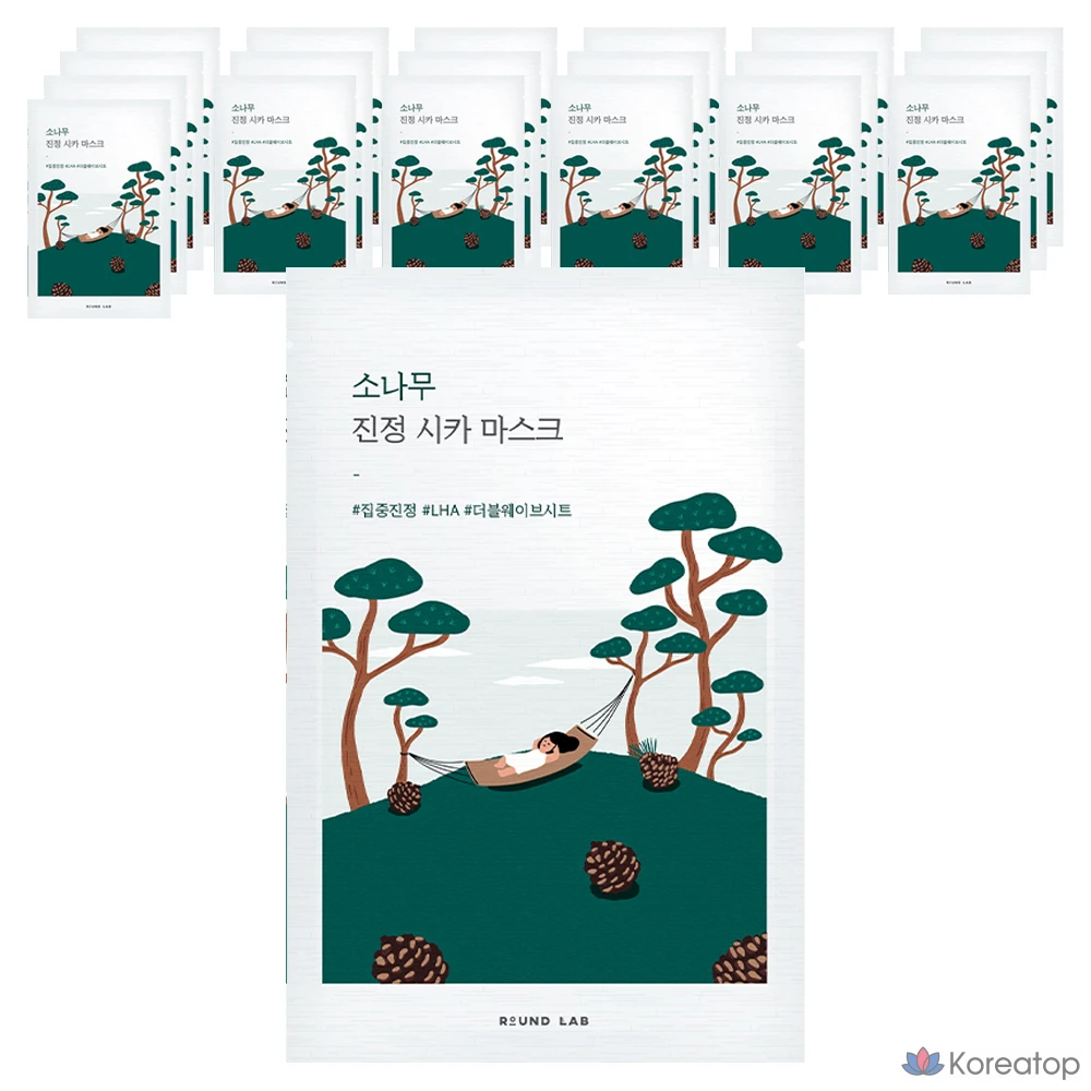 Тканевая маска для лица Round Lab Pine Calming Cica Mask, 20 шт.