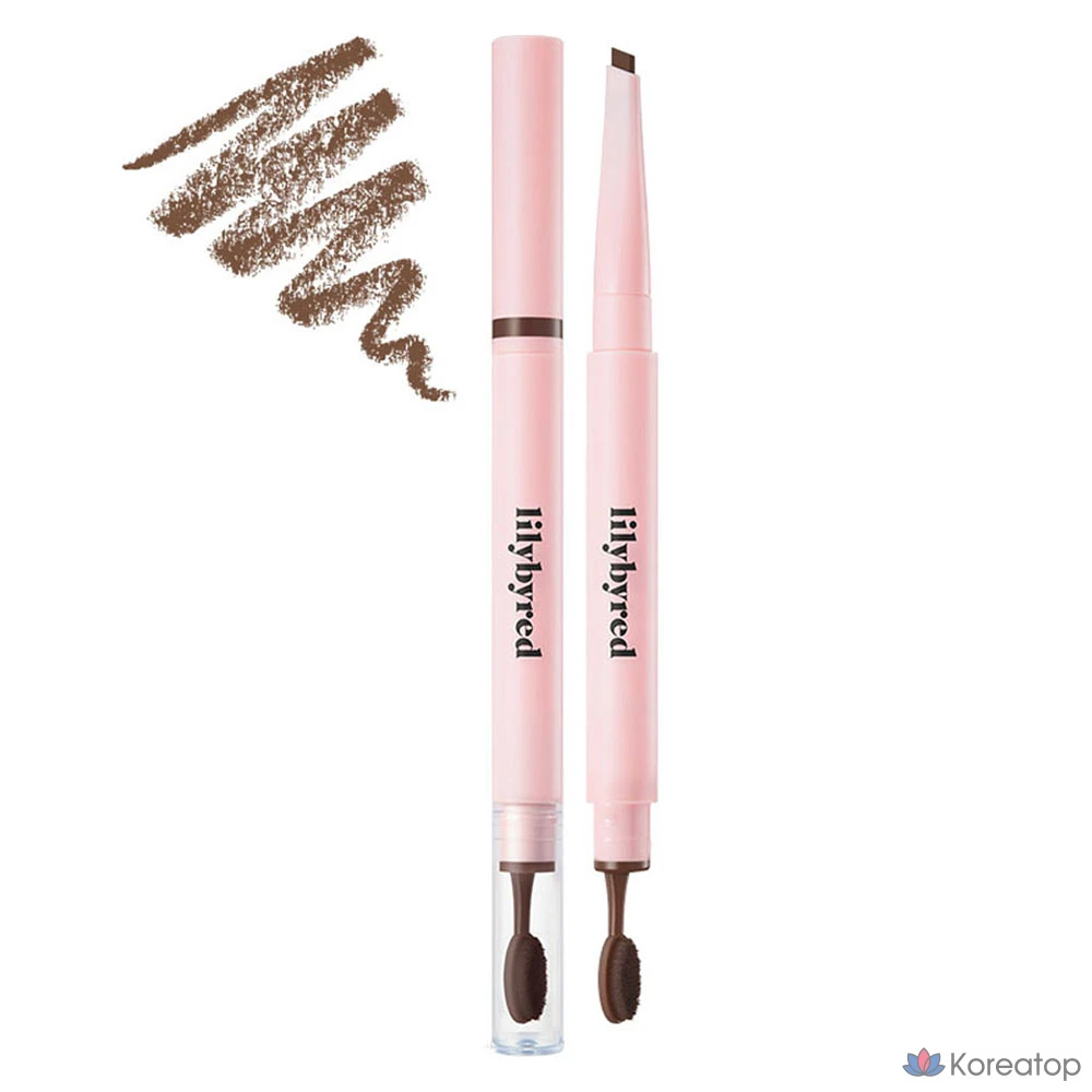 Карандаш для бровей Lilybyred Hard Flat Eyebrow Autopencil, оттенок 04 Dark Brown, 0.17 г, 1 шт.
