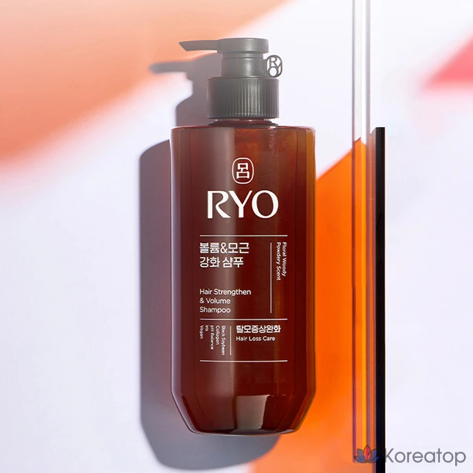 Шампунь Ryo Heukwoon Volume для укрепления корней волос и облегчения симптомов выпадения волос, аромат Woody, 480 мл, 1 шт., фото 3