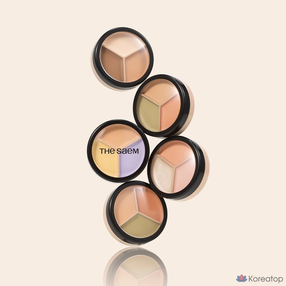 Консилер The Saem Cover Perfection Triple Pot Concealer, оттенок 03 Correct Up Beige, 13.5 г, 1 шт., фото 4