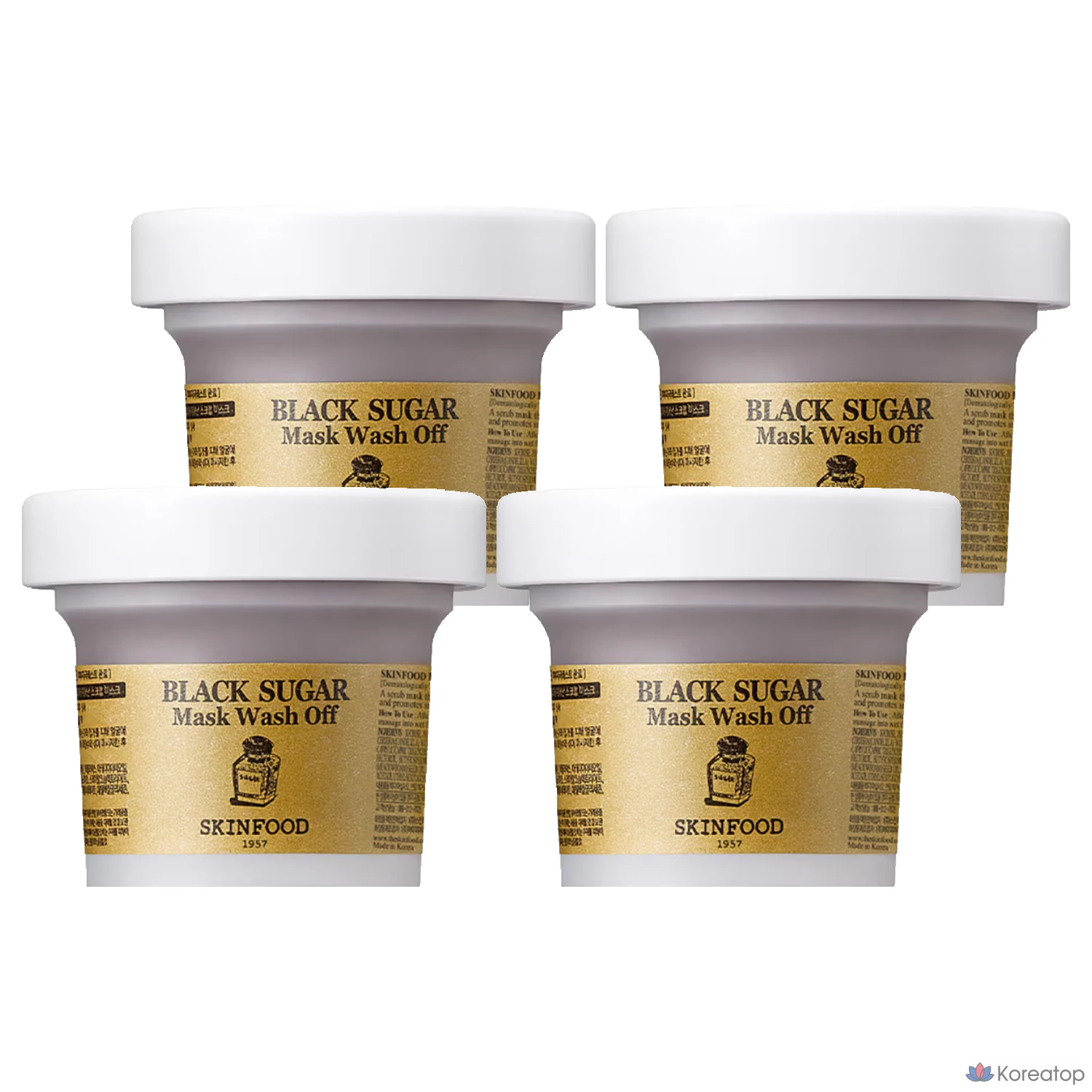 Скраб-маска для лица Skinfood Black Sugar Mask Wash-off, 1 шт., 4 шт.
