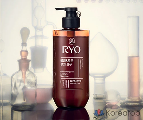 Шампунь Ryo Heukwoon Volume для укрепления корней волос и облегчения симптомов выпадения волос, аромат Woody, 480 мл, 1 шт., фото 4