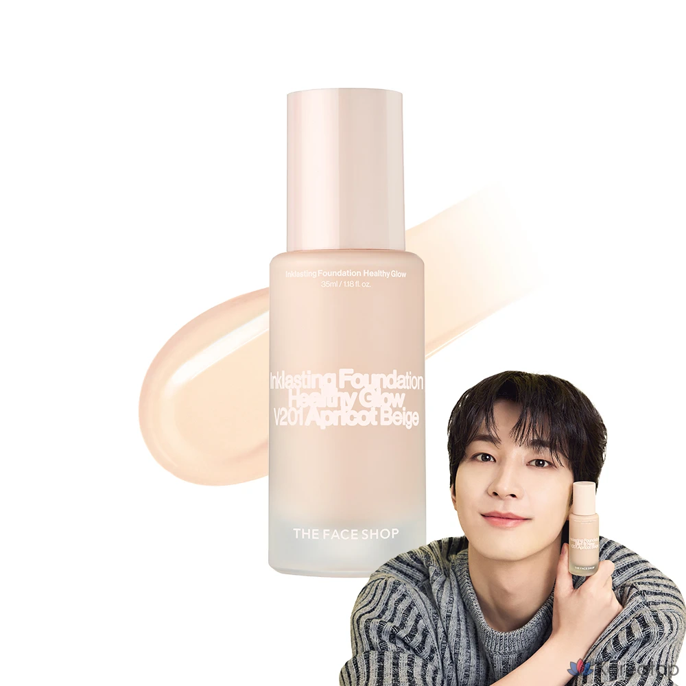 Фундация The Face Shop Ink Lasting Foundation Healthy Glow, оттенок V201 Apricot Beige, 1 шт.