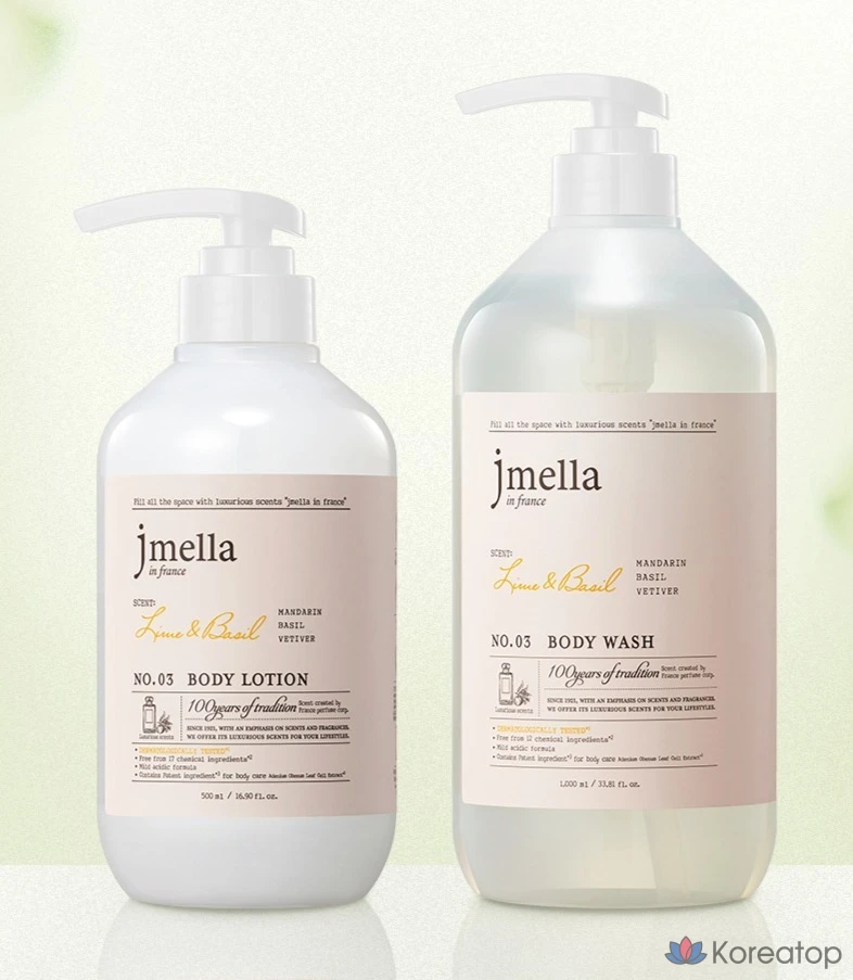 Гель для душа Jmella In France Lime & Basil Body Wash, Basil Citrus, 1 л, 1 шт., фото 6