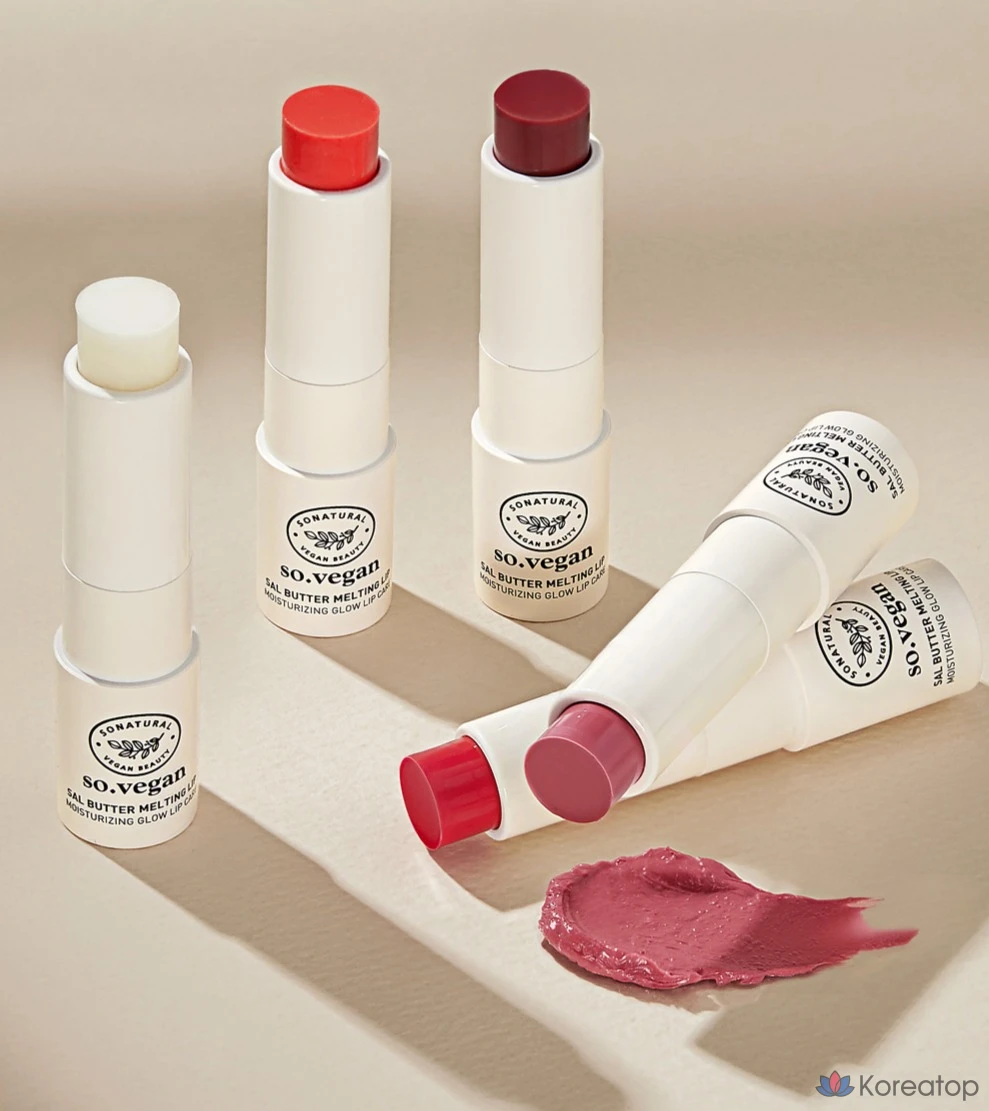 Бальзам для губ So Natural So Vegan Sal Butter Melting Lip Balm, оттенок 04 Clear Pig, 3.8 г, 1 шт.