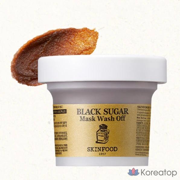 Скраб-маска для лица Skinfood Black Sugar Mask Wash-off, 1 шт., 4 шт., фото 2
