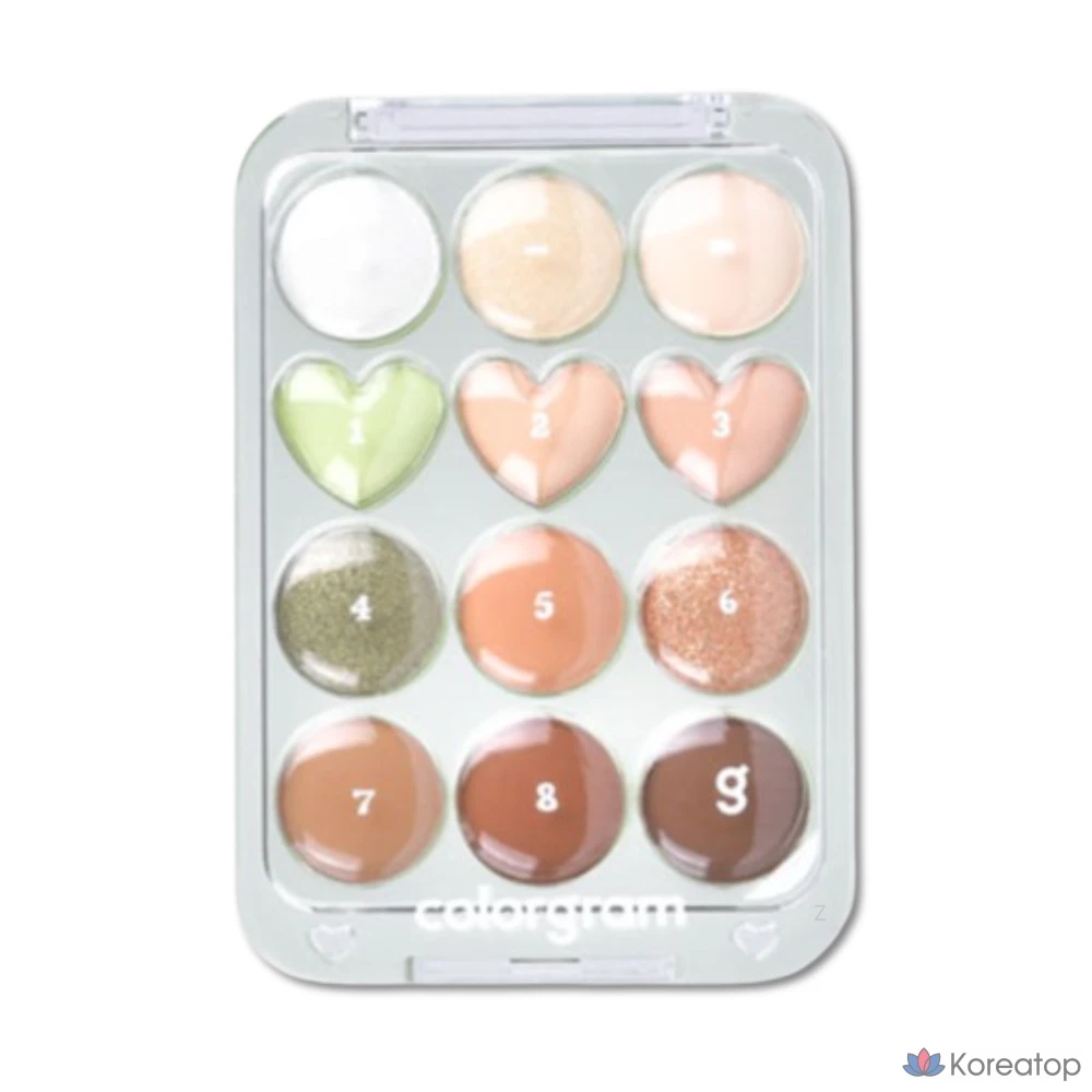 Палетка теней для век Colorgram Eye Tutorial Palette, оттенок 06 GREEN, 1 шт.