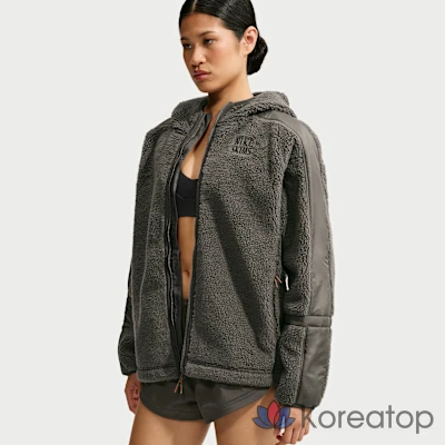 Худи на молнии женское Nike Skims Sherpa Oversized Full-Zip Hooded Jacket, фото 3